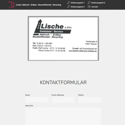 Firma Ralf Lische e. Kfm. Erdbau-Abbruch-Containerservice