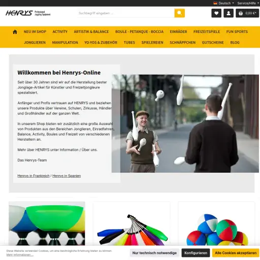 HENRYS Produktion und Großhandel von Jonglierartikeln & Spielwaren GmbH
