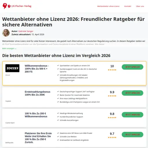 J-K-Fischer Versandbuchhandlung Verlag + Verlagsauslieferungsgesellschaft mbH GmbH
