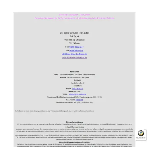 Ralf Zydek, Der kleine Taufladen